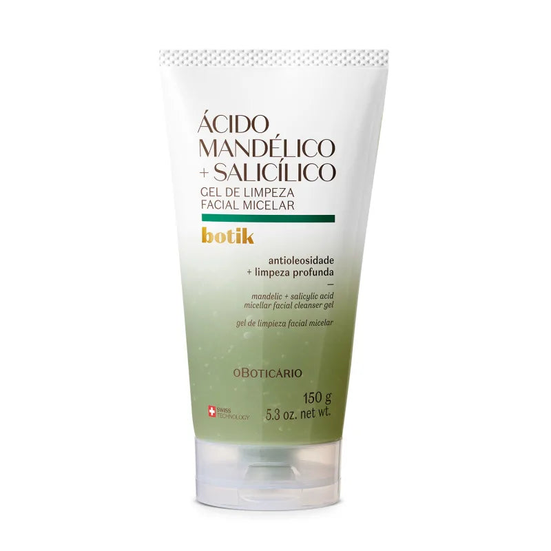 Gel de Limpeza Facial Micelar Ácido Mandélico + Salicílico Botik, 150g By O Boticário