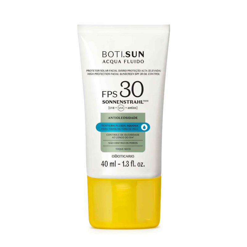 Boti.Sun Protetor Solar Facial Antioleosidade Acqua Fluido FPS30 By O Boticário