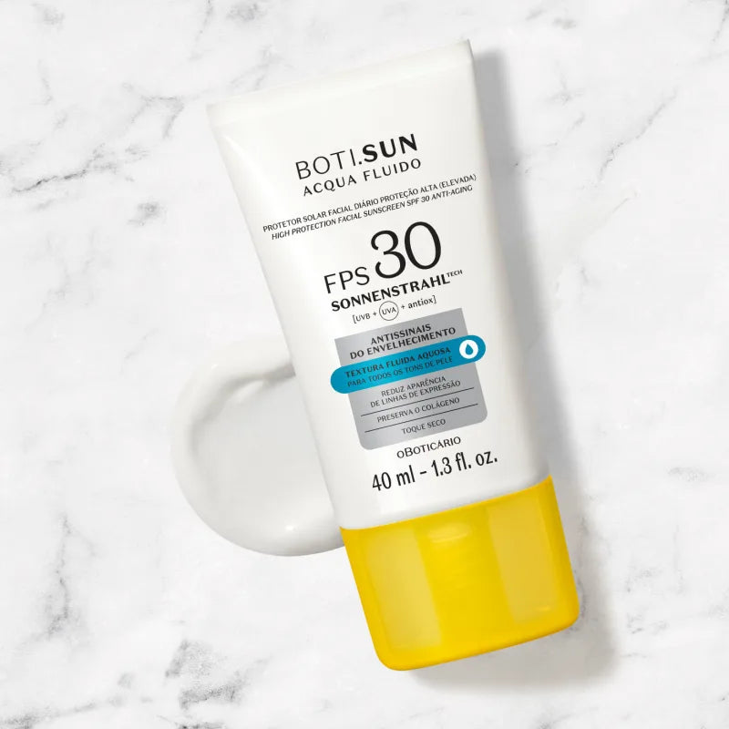 Boti.Sun Protetor Solar Facial Antissinais Acqua Fluido FPS30 By O Boticário