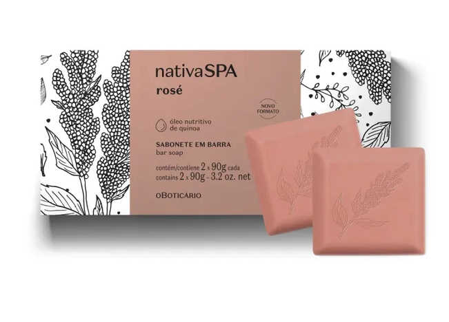 Sabonete em Barra Nativa Spa Rosé, 2x90g By O Boticário